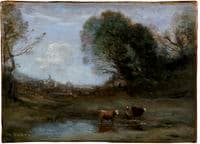 Morning:  Landscape with Two Cows and a Figure;  Effet du matin