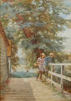 Children Fishing From A Bridge