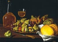 Still-life with Bread, Pomegranates, Figs and objects