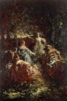Elegant Ladies in a Forest Clearing