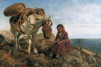 Italian Shepherdess on the Corniche near Nice