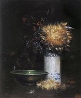 Vase of Flowers and a Green Bowl