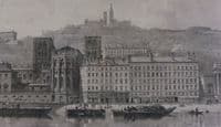 St. John Lyon Wharf and Harbor Seen from the Left Bank of the Saône