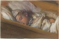 An Infant Asleep in His Crib