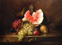 Still Life with Grapes and Watermelon
