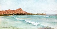 Waves and Diamond Head in Background