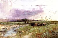 Gray Rain Cloud, Cattle in Meadow