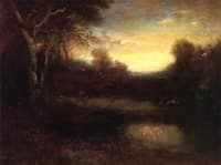 Woodland Scene with Cows and Pond