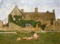 House with Pigs in the Foreground