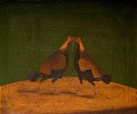 Cockfighting (two cocks attack each other)