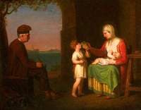 The Family of the Island of Procida with Vesuvius in the Background