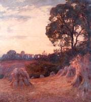Corn Stooks in the Sunset