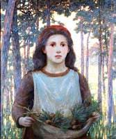 Girl Gathering Fir Cones