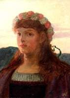 Portrait of a Girl with a Garland of Roses in Her Hair