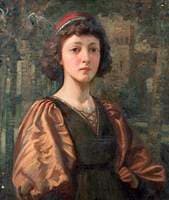 Portrait of a Girl with Peacock Feather