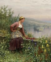 Brittany Girl Overlooking a Stream