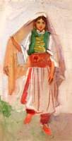 Arab Girl Holding Her Head Veil
