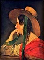 A Lady in a Large Straw Hat