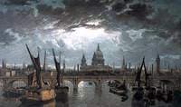 London Bridge and St Paul's by Moonlight