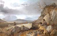 A Scottish Landscape with Stalkers