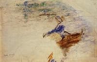 Young Woman in a Rowboat, Eventail