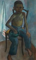 Boy with a Cap, Sitting on a Chair