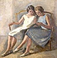 Two Girls Reading