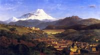 View of Riobamba, Ecuador, Looking North Towards Mount Chimborazo