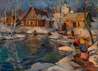 Russian Village in Winter