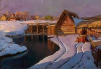 Village Mill in the Snow