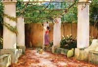 Woman in a Garden, Capri (Villa Castello)