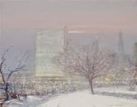 Pink Sky Over the United Nations