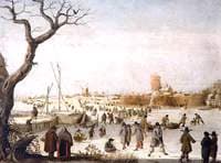 Winter Landscape with Skaters on a River