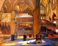 Interior of Westminster Abbey, London, Looking into the South Transept