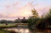 Sunset, View of Warwick Castle