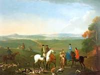 Mr Howell Gwynne and Mr Chas Price at the Meet of Fox Hounds, Garth Bank near Builth Wells