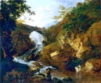 Fishermen by a Stream in a Rocky Landscape
