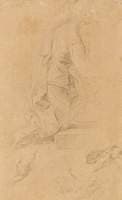 Studies of a Youth Kneeling on a Step