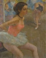 Ballerine Marie Lize Behind the Curtains Preparing to Dance