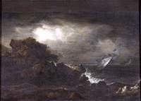 Seascape with a Rocky Coast and a Lighthouse