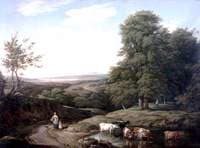 Landscape with Wooded Scene and Cattle
