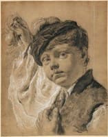 Boy Holding a Pear