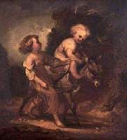 Two Children with a Donkey