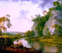 Landscape with Two Boys Fishing, Evening