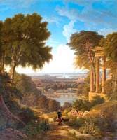 Landscape with Classical Ruins, Figures and Goats
