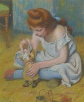 Young Girl Playing with a Doll