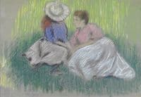 Woman and Girl on the Grass