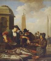 A Fish Stall by a Harbour