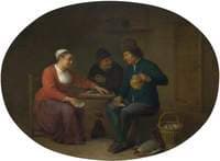 A Woman Playing Cards with Two Peasants