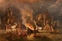 The Spanish Armada Driven out of Calais by Fire